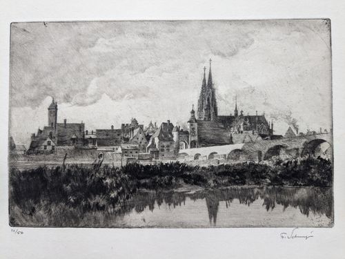 European town — Ferdinand Schmutzer