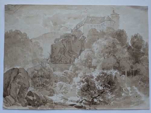 Wash drawing of a castle — Unknown